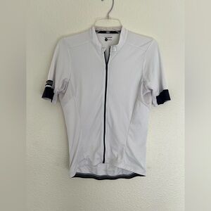 Bontrager White Short Sleeve Cycling Jersey with Navy Accents